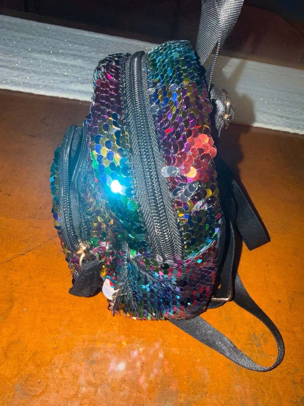 Claire's Rainbow Sequin Mini Backpack 7 Inches - Picture 3 of 4